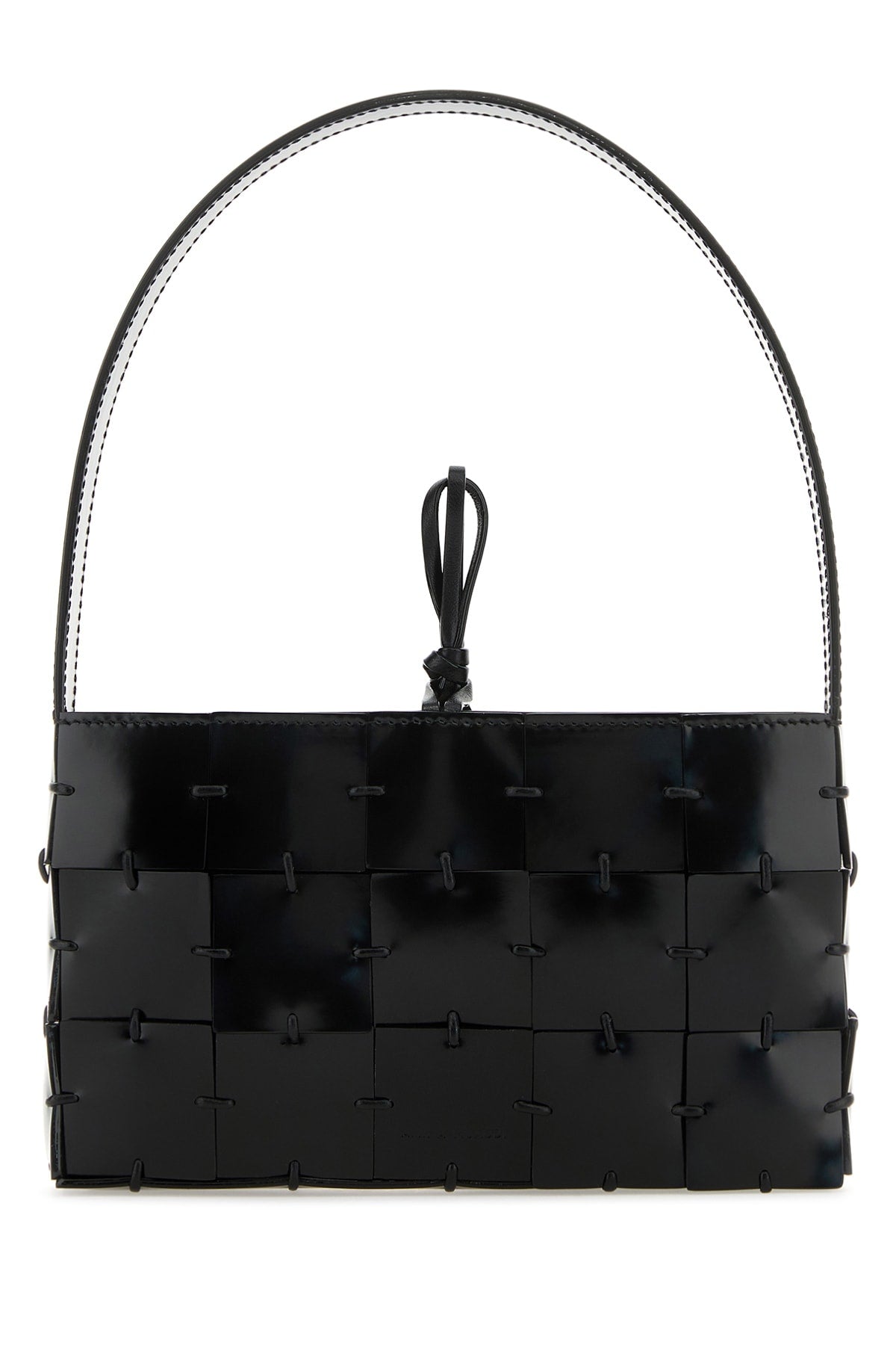 Amina Muaddi Mina Shoulder Bag — Black Leather
