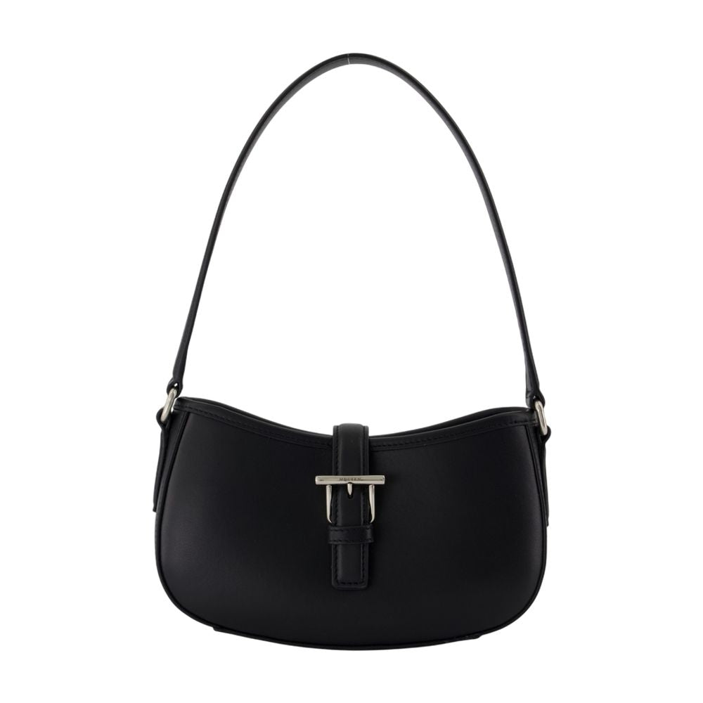 Alexander Mcqueen T Bar Mini Shoulder Bag — Black Calfskin