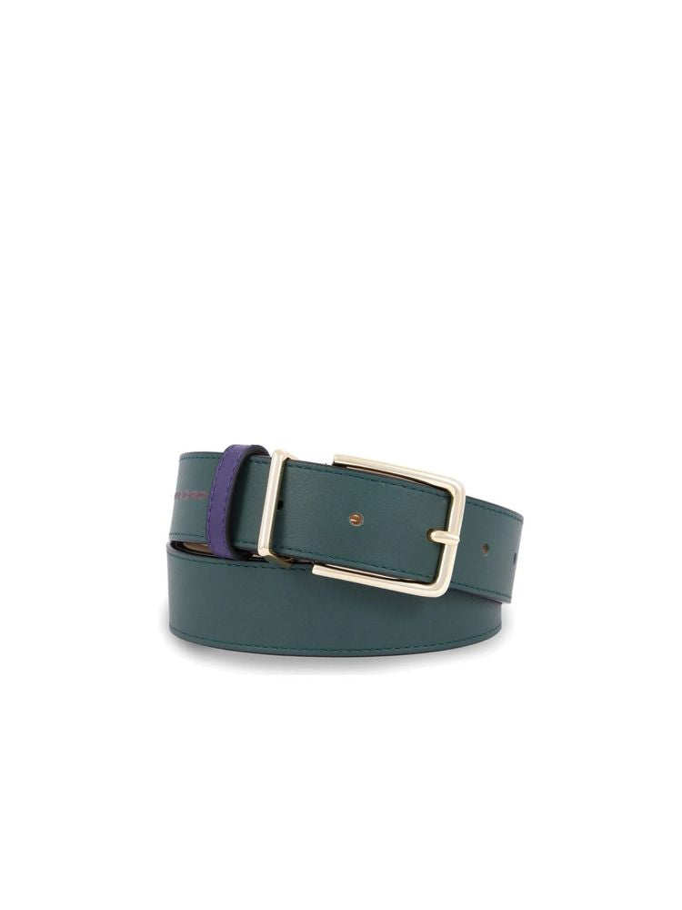 Piquadro Ray Belt — Green Leather