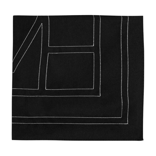 Toteme Embroidered Monogram Silk Scarf — Black Scarfs