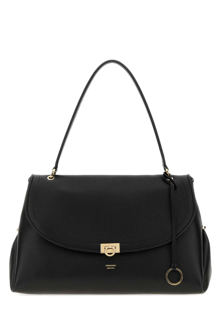 Ferragamo Calf Leather Shoulder Bag — Black