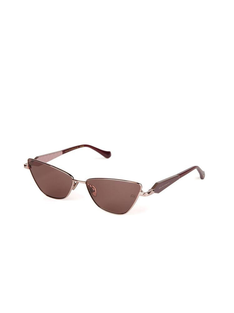 Ana Hickmann Ah3347 Metal Cat-Eye Sunglasses — Rose Gold
