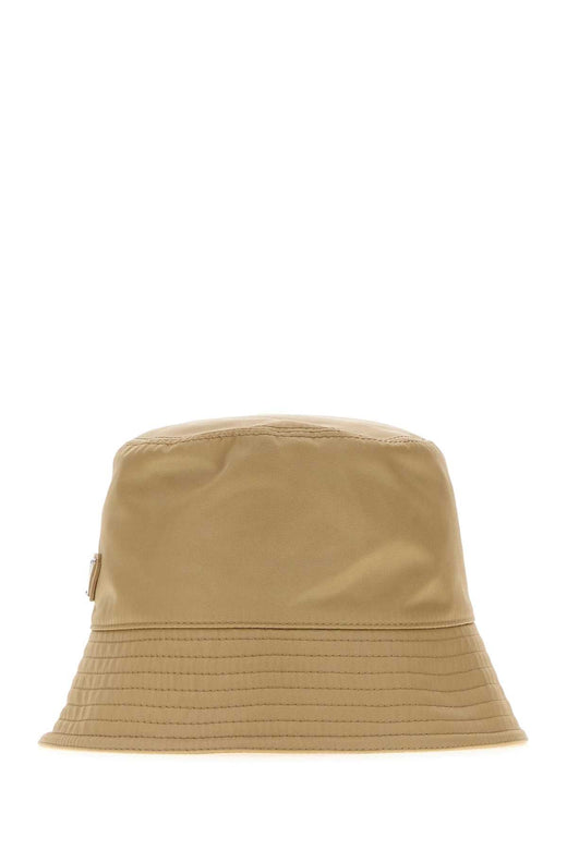 Prada Nylon Bucket Hat — Beige