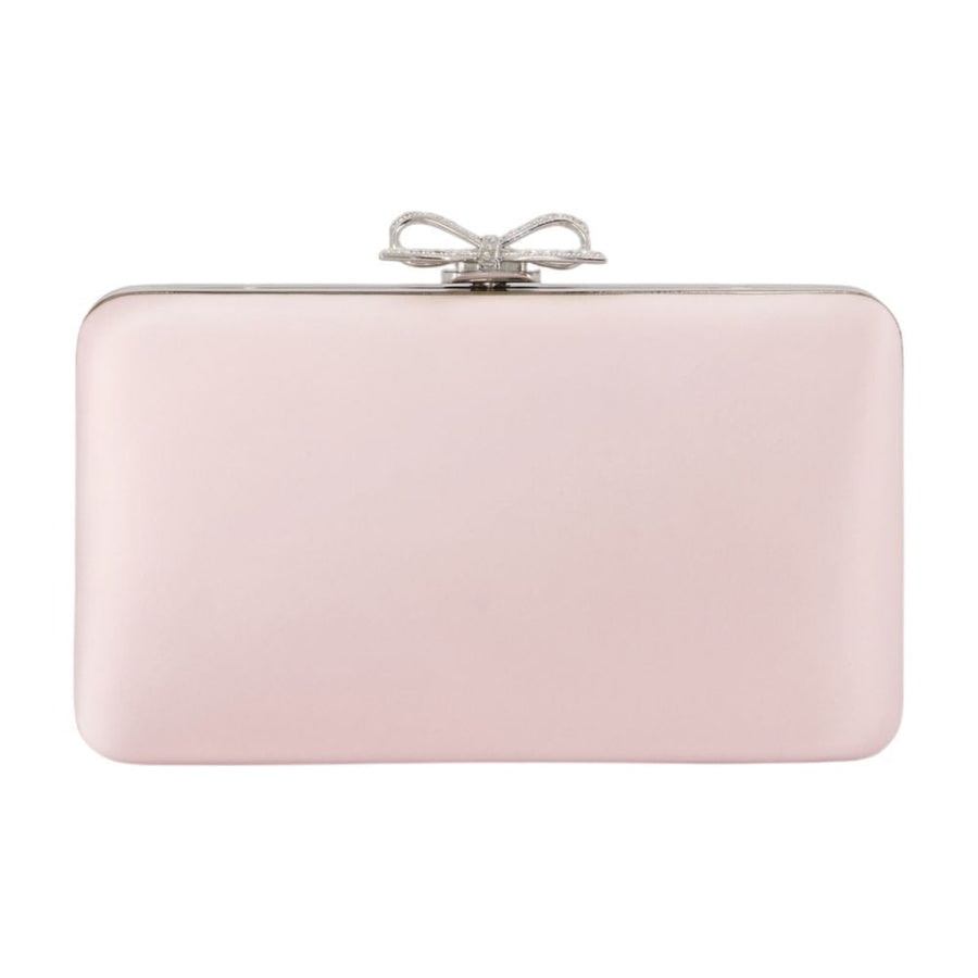 Self-Portrait Bow-Embellished Synthetic Clutch — Pink