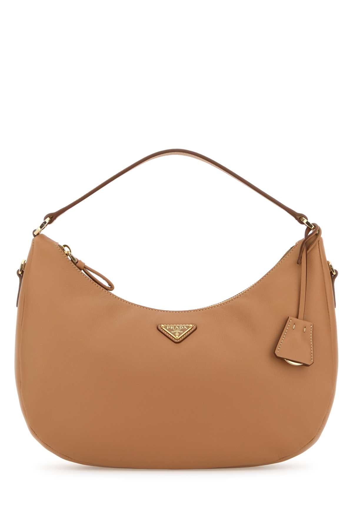 Prada Leather Shoulder Bag — Camel