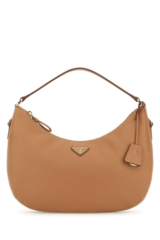 Prada Leather Shoulder Bag — Camel
