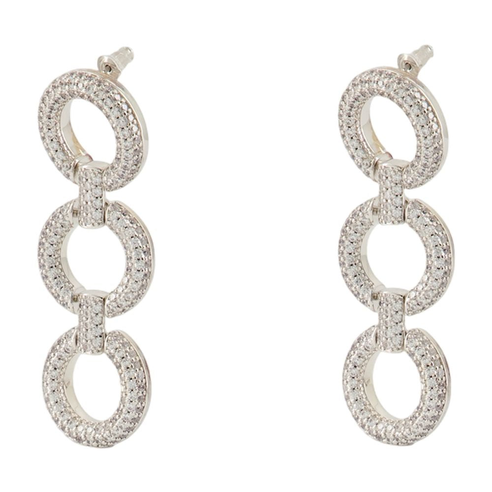 Self-Portrait Crystal Link Earrings — Silver Others
