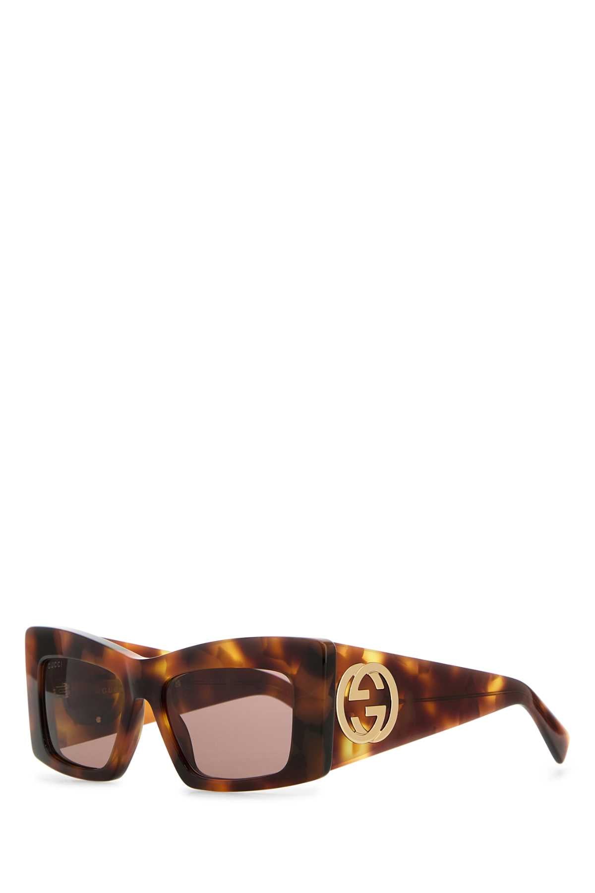 Gucci Gg1842s Tortoiseshell Acetate Sunglasses — Brown Exterior