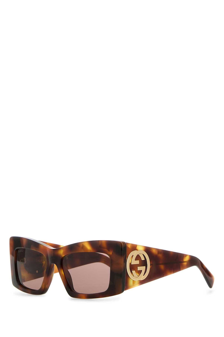 Gucci Gg1842s Tortoiseshell Acetate Sunglasses — Brown Exterior