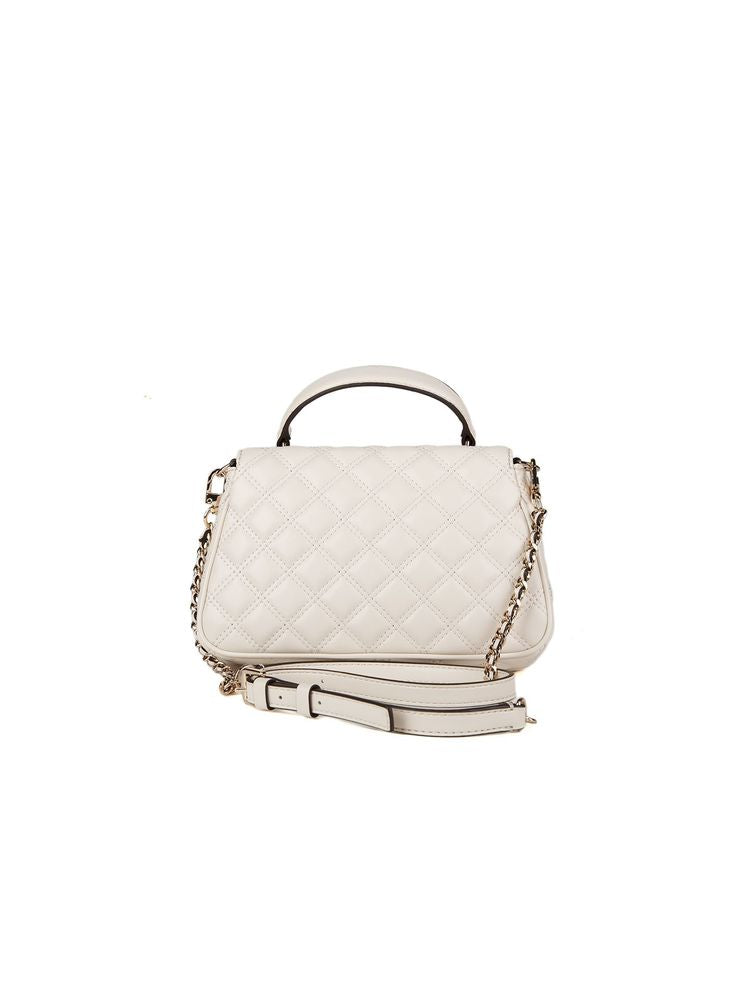 Guess Quilted Polyurethane Top Handle Bag — Beige
