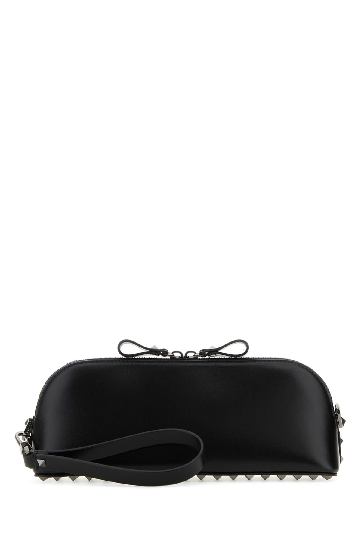 Valentino Garavani Studded Leather Clutch — Black