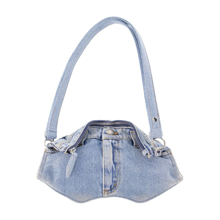 Alexander Mcqueen Manta Shoulder Bag — Blue Denim