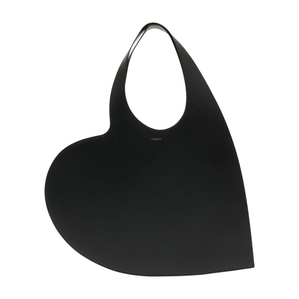 Coperni Heart Shoulder Bag — Black Calfskin