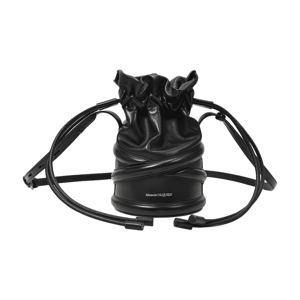 Alexander Mcqueen Curve Crossbody Bag — Black Leather
