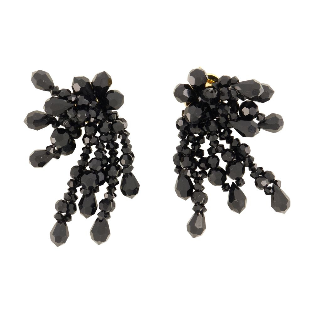 Simone Rocha Beaded Chandelier Earrings — Black Synthetic