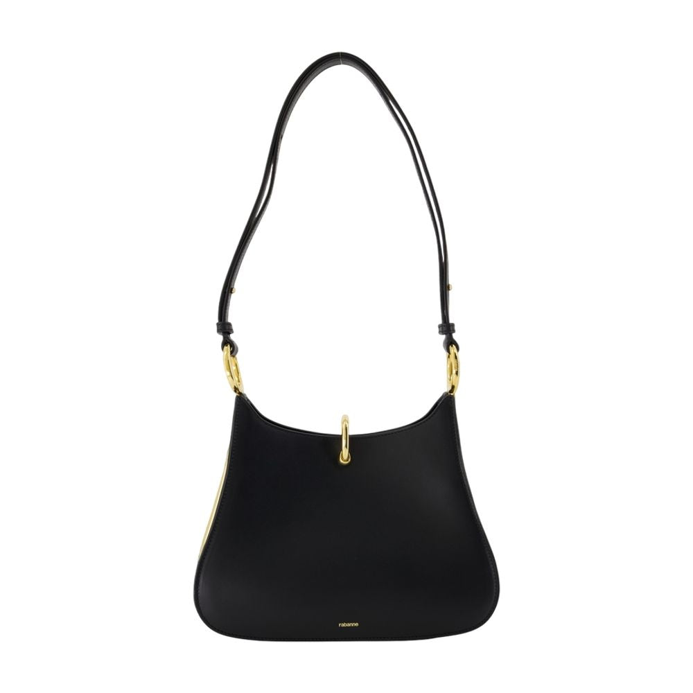 Rabanne Calfskin Leather Shoulder Bag — Black