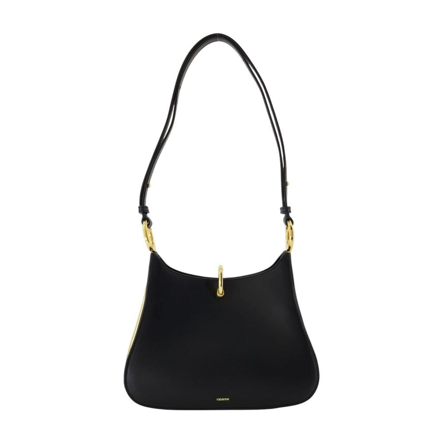 Rabanne Calfskin Leather Shoulder Bag — Black