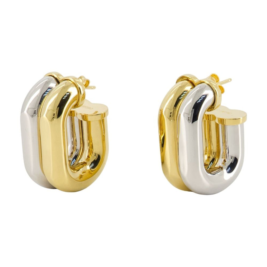 Rabanne Two-Tone Hoop Earrings — Gold Aluminum