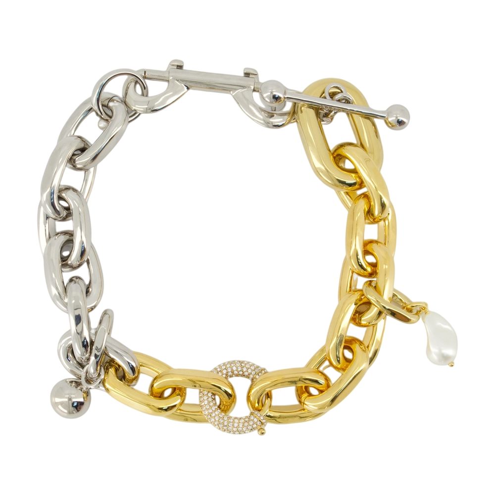 Rabanne Chain-Link With Crystal Pendant Necklace — Multicolor Metal Necklaces