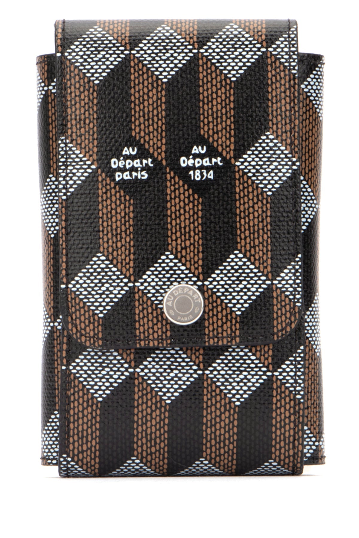 Au Depart Patterned Canvas Wallet — Black