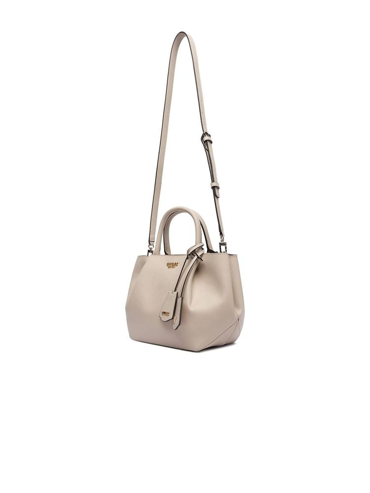 Guess Structured Polyurethane Tote Bag — Beige