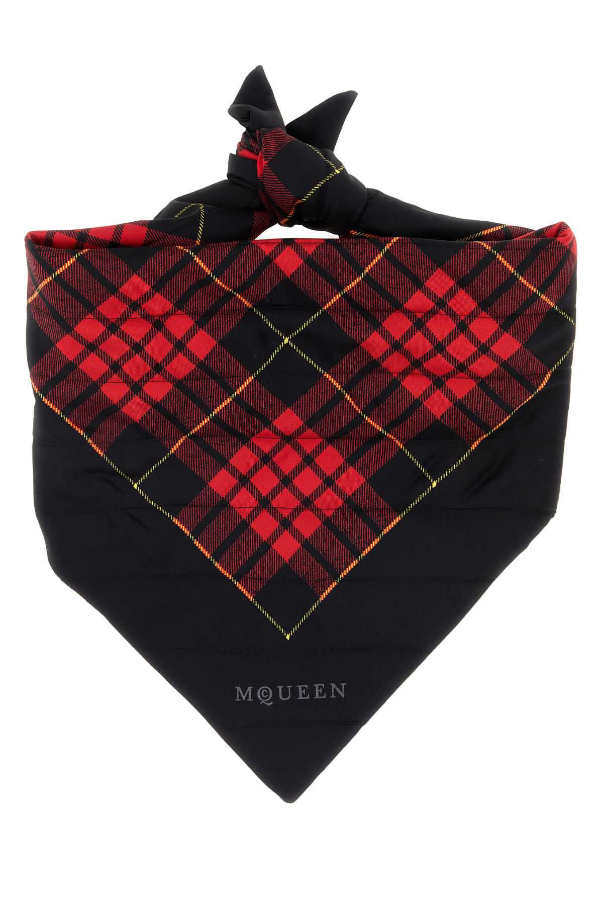 Alexander Mcqueen Tartan Silk Scarf — Black Exterior: Scarfs