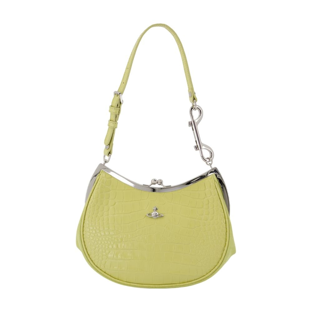 Vivienne Westwood Croc-Embossed Calfskin Shoulder Bag — Yellow
