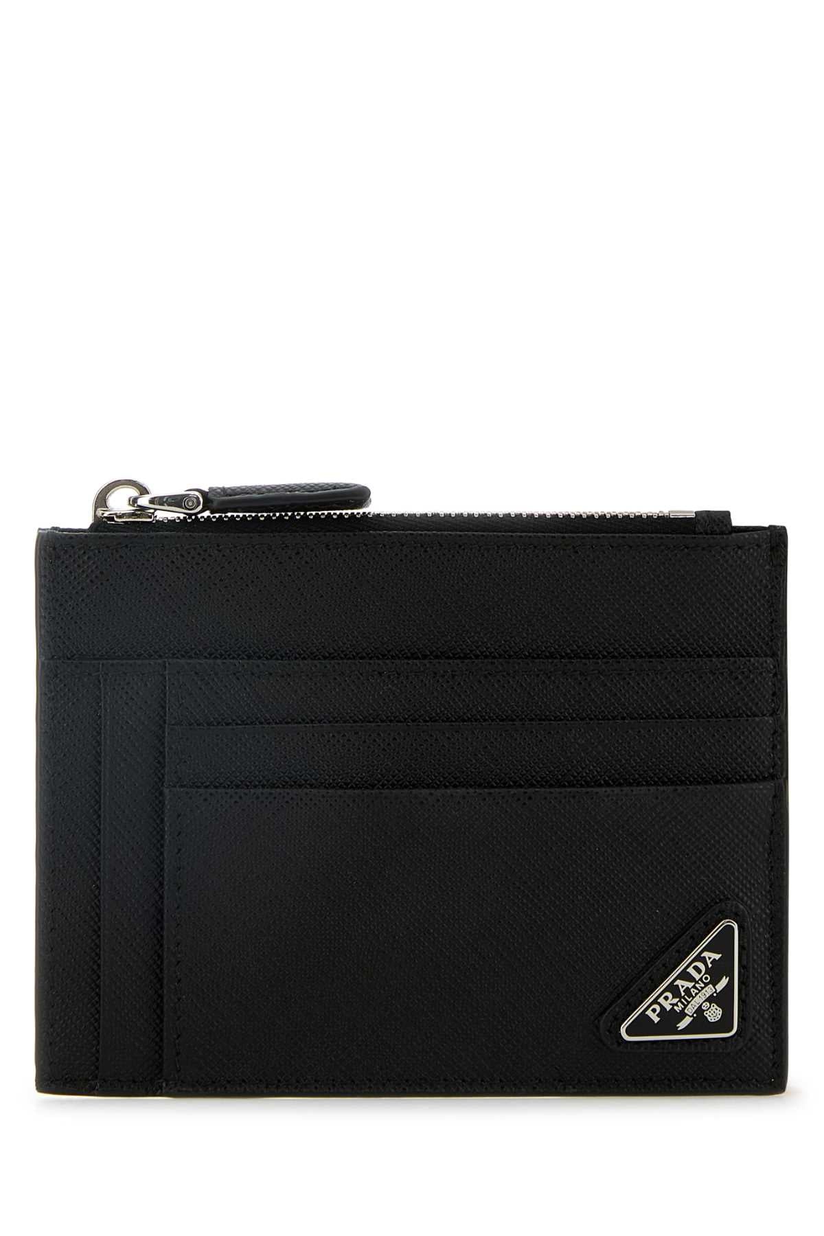 Prada Saffiano Leather Card Case — Black Vitello Wallet