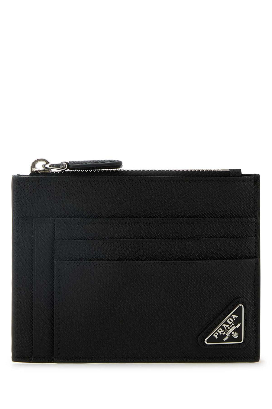 Prada Saffiano Leather Card Case — Black Vitello Wallet