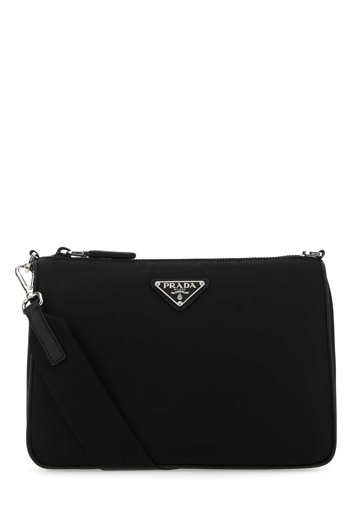 Prada Re-Nylon Crossbody Bag — Black Poliammidericiclata-vitello