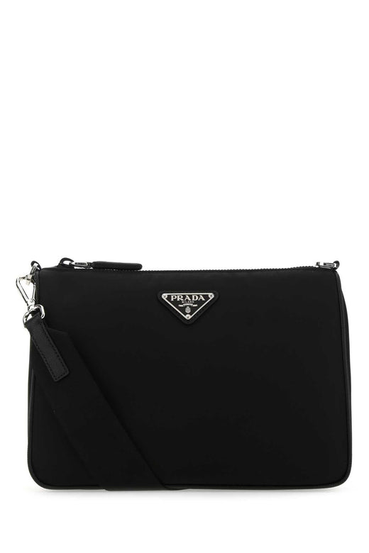 Prada Re-Nylon Crossbody Bag — Black Poliammidericiclata-vitello
