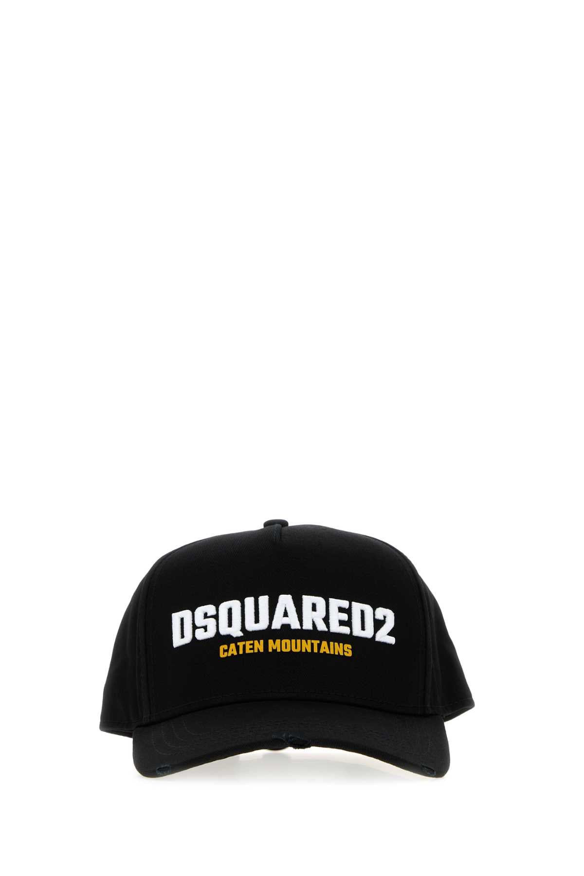 Dsquared2 Bcm103105c00001 Logo-Embroidered Baseball Cap — Black Exterior: Cotton Caps