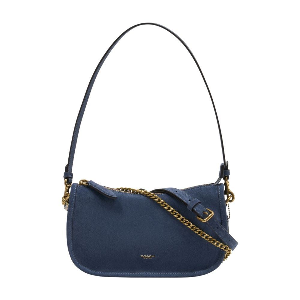 Coach Waverly Crossbody Bag — Blue Calfskin