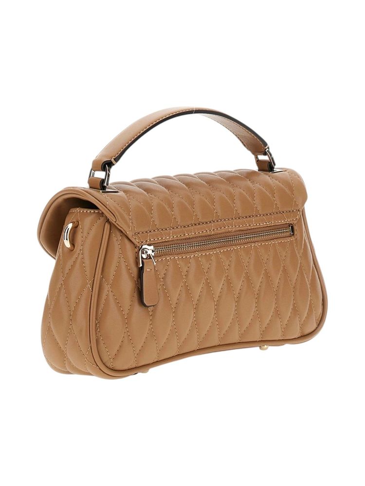 Guess Valla Top Handle Bag — Beige Polyurethane