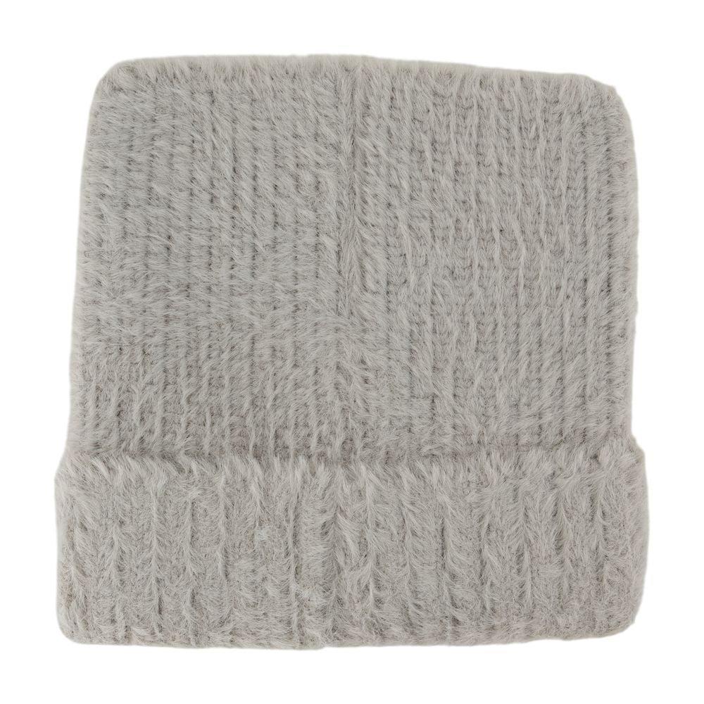 Casablanca A-Aw25-Hat-101-02 Fluffy Nylon Knit Beanie — Gray Beanies