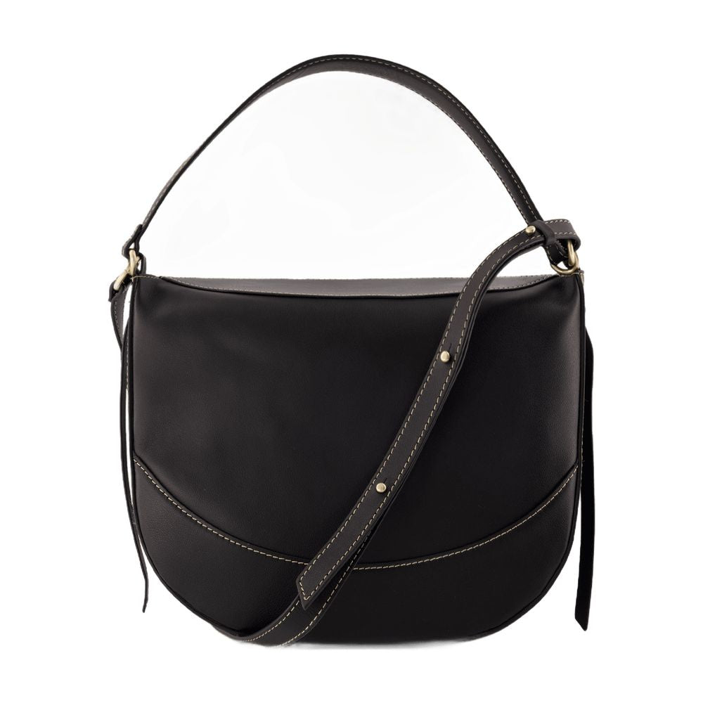 Vanessa Bruno Calfskin Leather Shoulder Bag — Black