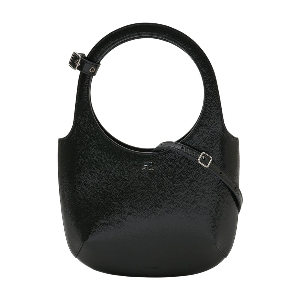 Courrèges Holy Shoulder Bag — Black Calfskin