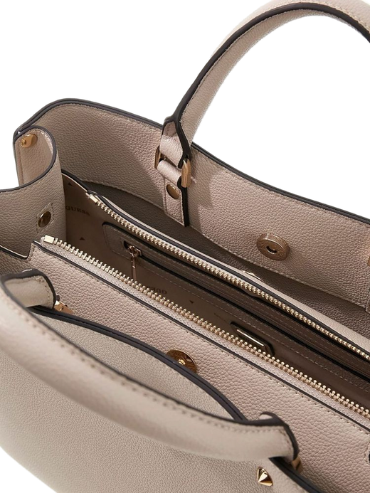 Guess Structured Polyurethane Shoulder Bag — Beige