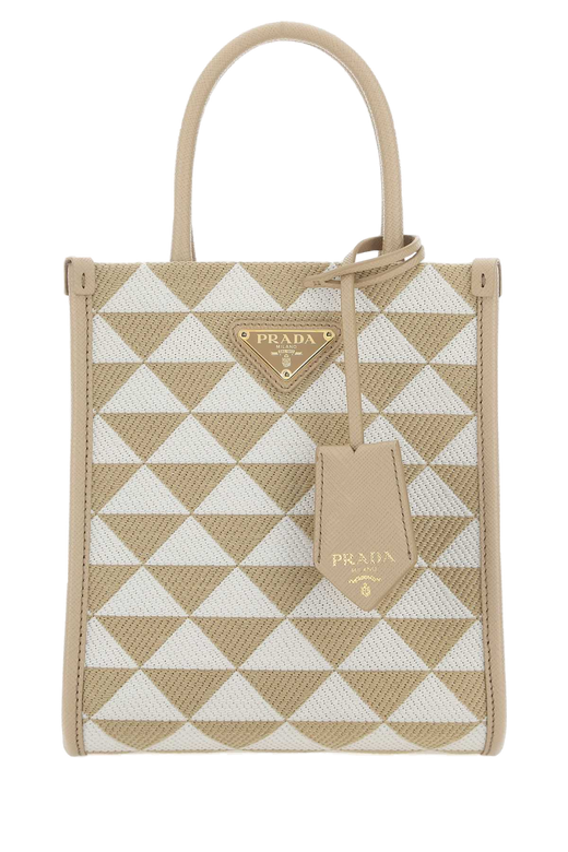 Prada Symbole Top Handle Bag — Beige