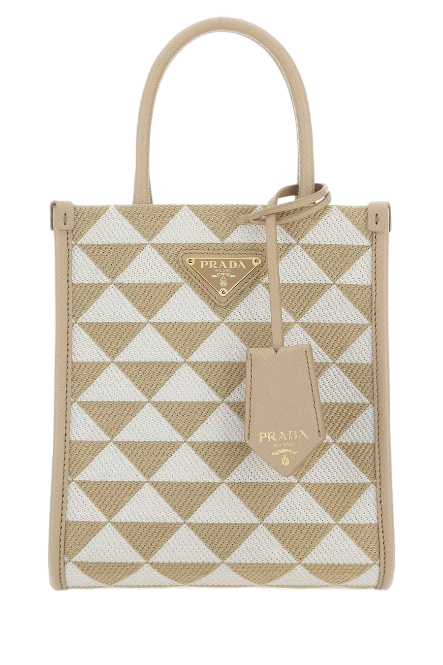Prada Symbole Top Handle Bag — Beige