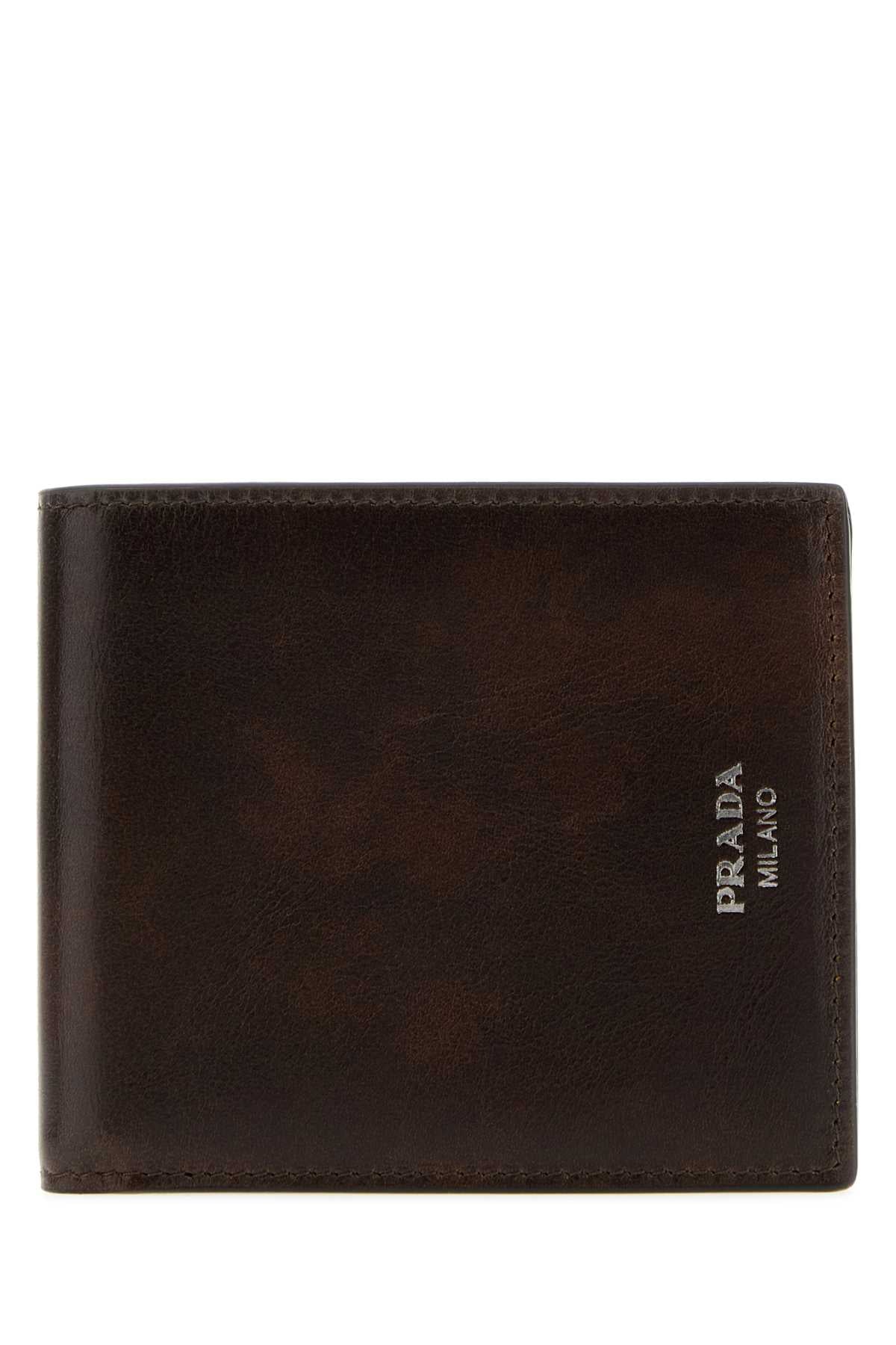 Prada Calf Leather Wallet — Brown Exterior