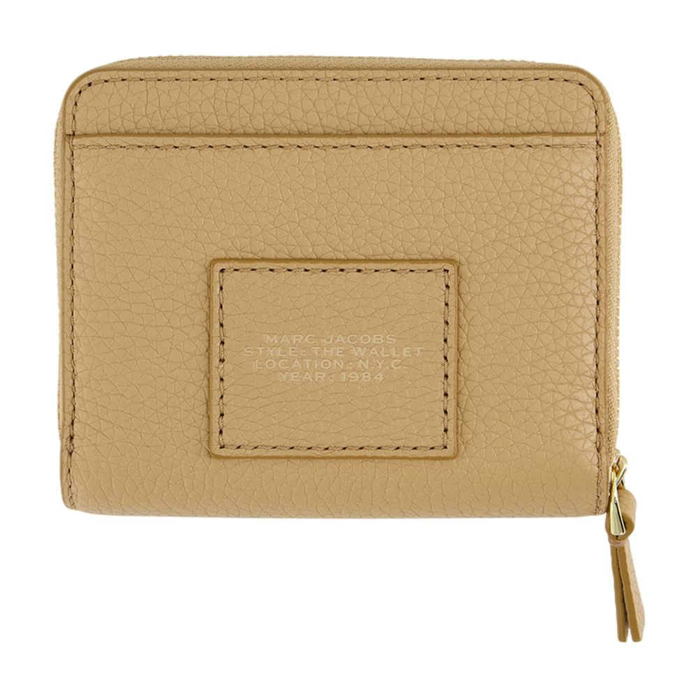 Marc Jacobs Compact Leather Wallet — Beige Cowhide
