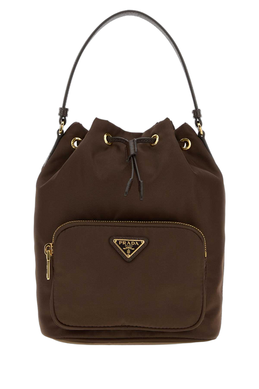 Prada Duet Bucket Bag — Brown