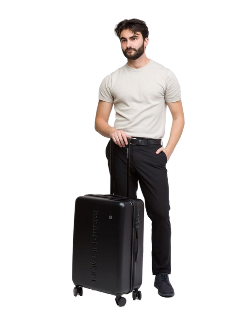 Momo Design Travel Trolley — Black Metallic Fiber Hand Bags