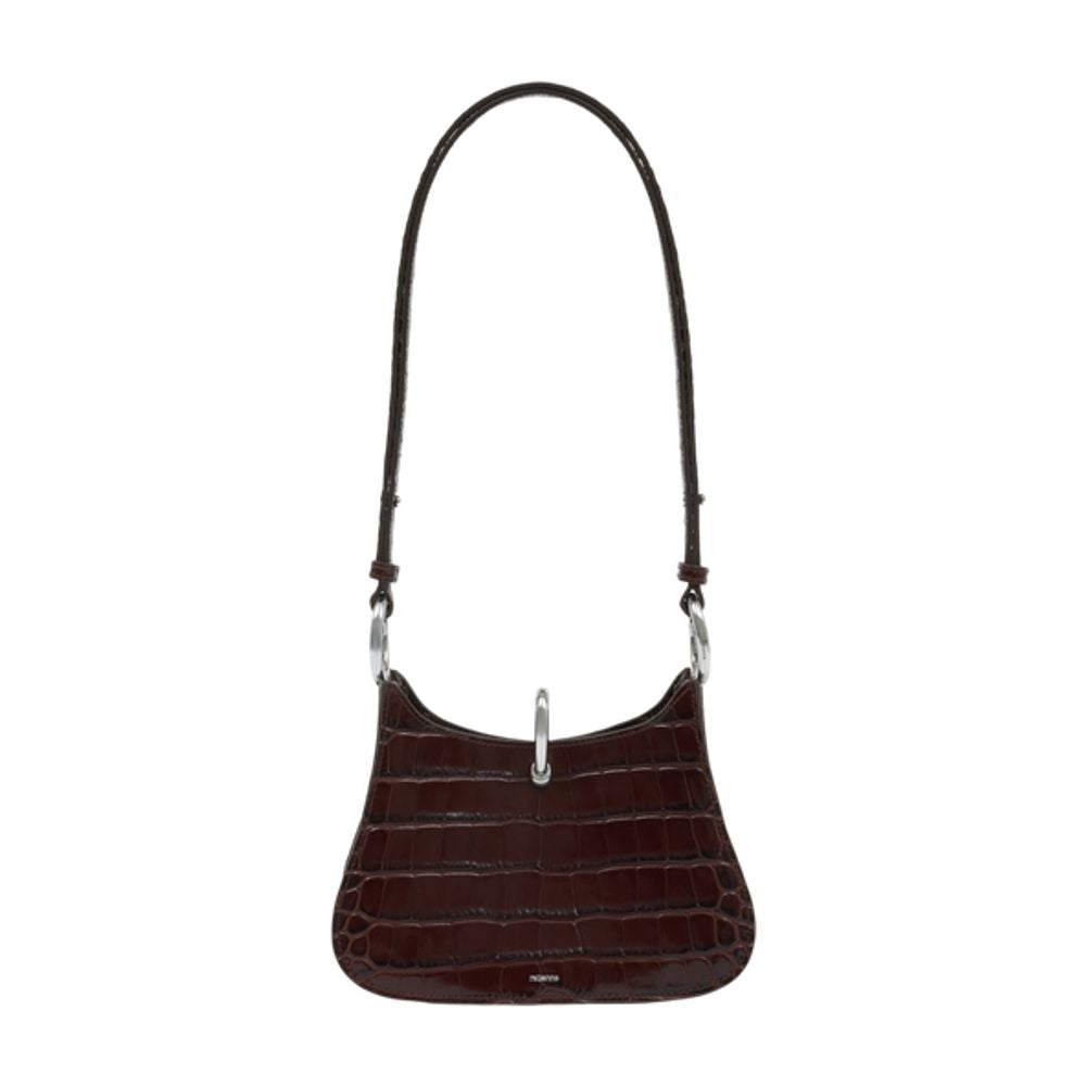 Rabanne Ring Shoulder Bag — Brown Calfskin
