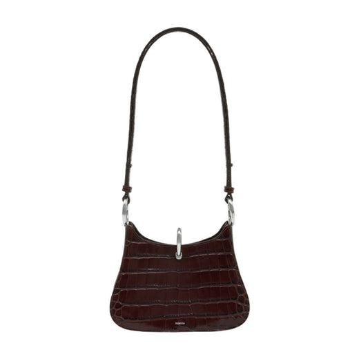 Rabanne Ring Shoulder Bag — Brown Calfskin