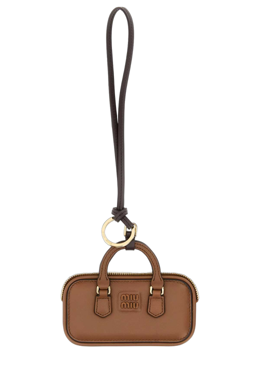 Miu Miu Leather Key Case — Brown Keychains