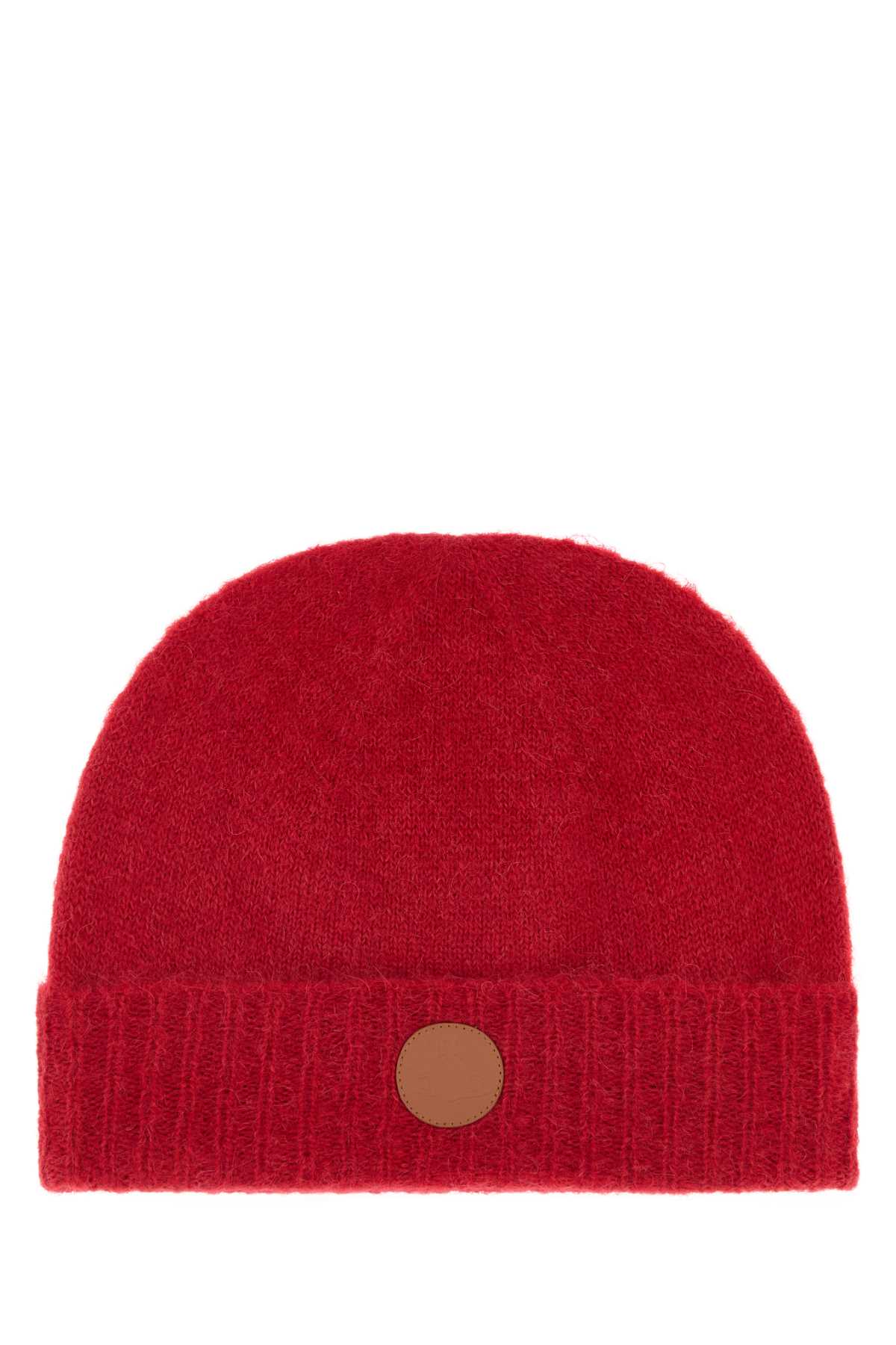 Vivienne Westwood Fluffy Beanie — Red Exterior: Alpaca Nylon Wool Beanies