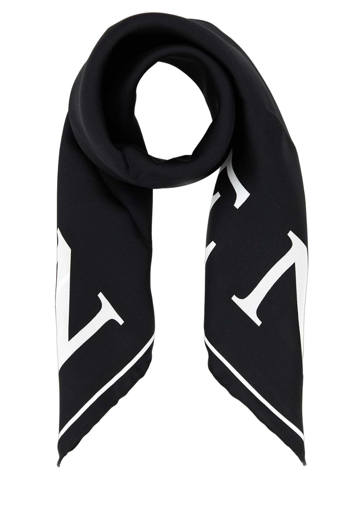 Alexander Mcqueen Logo-Patterned Silk Scarf — Black Exterior: Scarfs