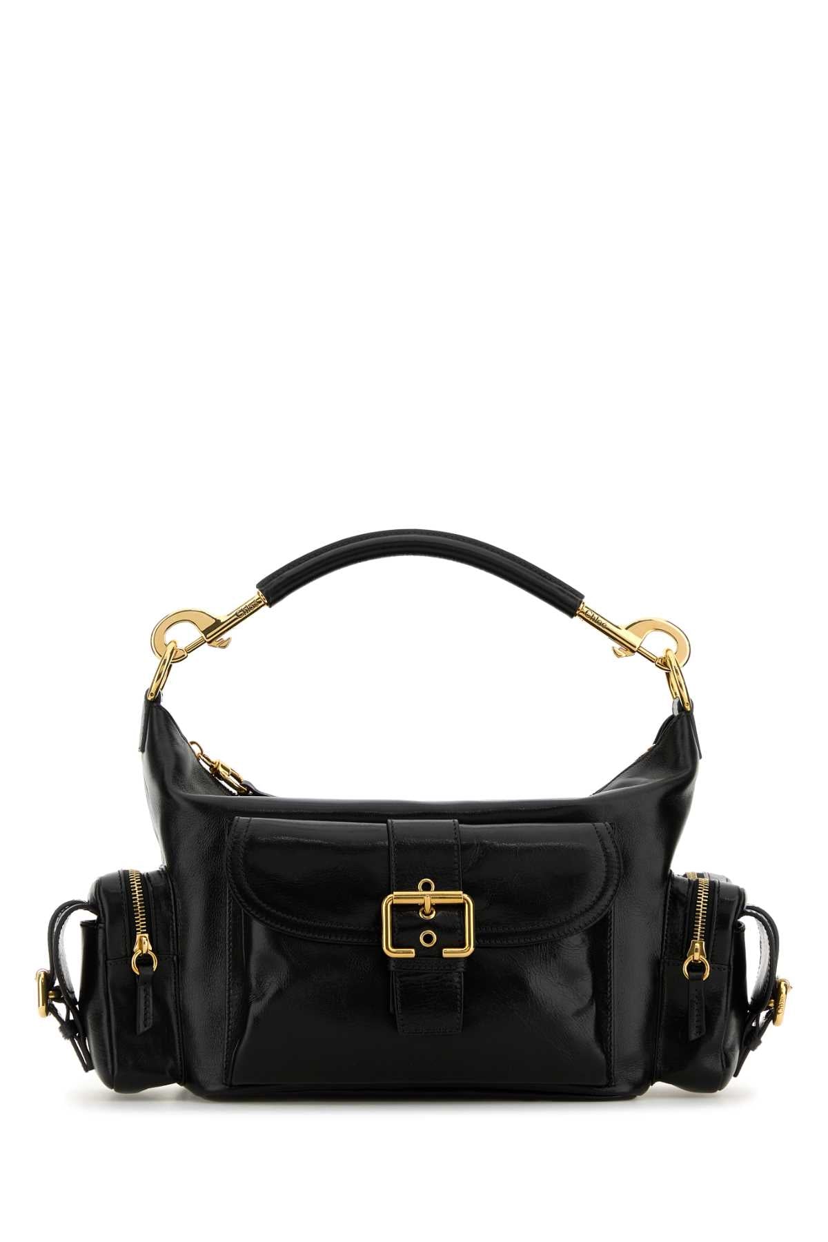Chloé Structured Leather Shoulder Bag — Black